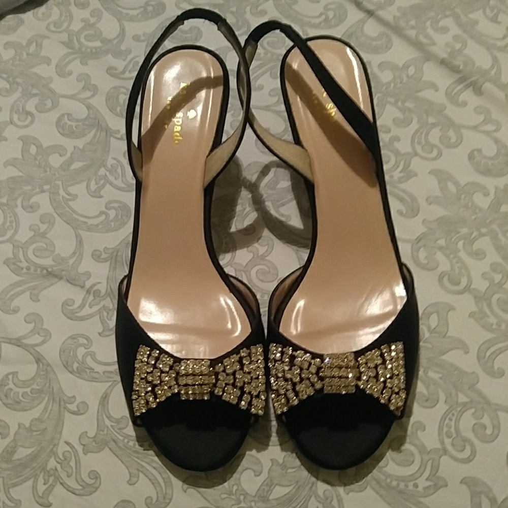 Kate spade heels with glitter bow